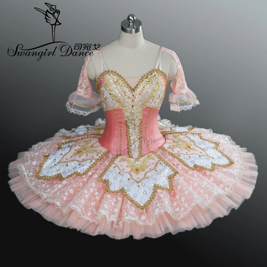 Pink Peach Fairy Princess Professional Tutu Women Ballet Pancake Costume Platter Sleeping Beauty  Pink Tutu BT9039