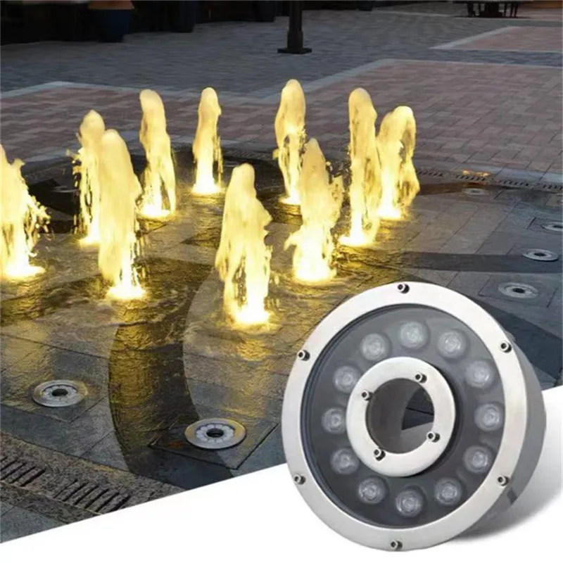 

Fountain Light LED Outdoor Waterproof Colorful Underwater Lamp Water Scenery Fish Pond Underwater Color Changing Landscape 24W