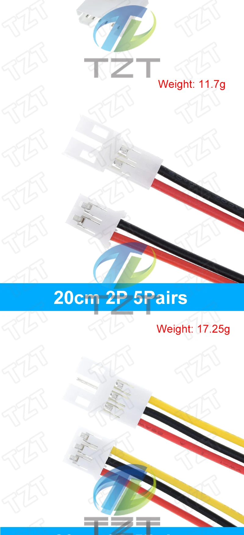 10 Stück 5 Paar Micro JST PH 2.0 2P 3P 4P 5P 6PIN Stecker-Buchsen-Verbinder mit Kabeln 20CM+20CM für Arduino MP3 – Detail 4