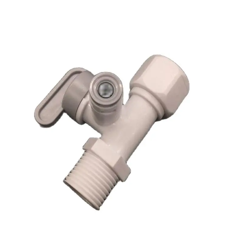 One-piece water inlet three-way ball valve switch  4 points turn 2  PE pipe pure  machine  purifier plastic