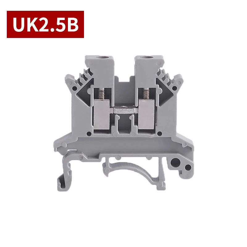 10Pcs UK 2.5B Terminal Block UK2.5 Plug Screw Connection Connect Strip 2.5mm² Cable Electrical Din Rail Wire Connector