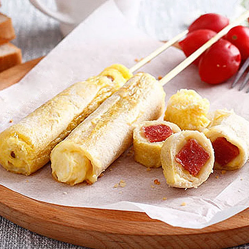 Máquina de salsichas elétrica com sete buracos, uso comercial, salsicha elétrica com pacote automático para negócios em casa, equipamento de lanche