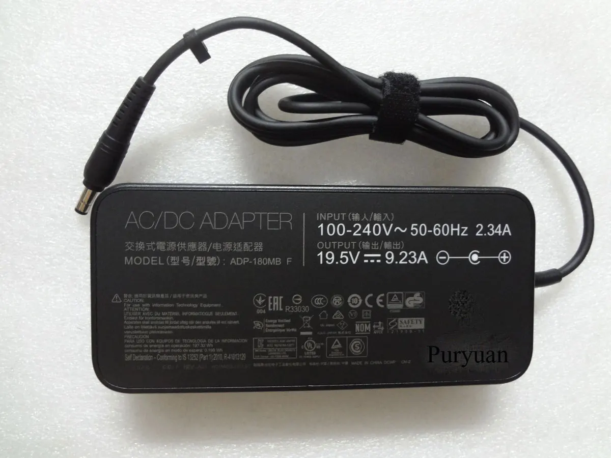 

NEW OEM Slim 19.5V 9.23A 180W ADP-180MB F 5.5mm AC Adapter For Asus ROG G750JW G750JM-BSI7N23 Notebook Original Puryuan Charger