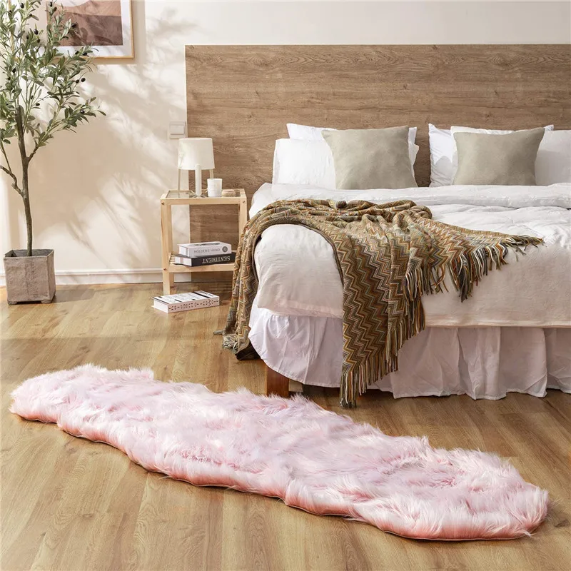 Irregular Faux Area Rug Soft Fluffy Solid Carpet Neoteric Tie Dye Long Plush Floor Rug For Living Room Kids Anti-slip Seat Pad