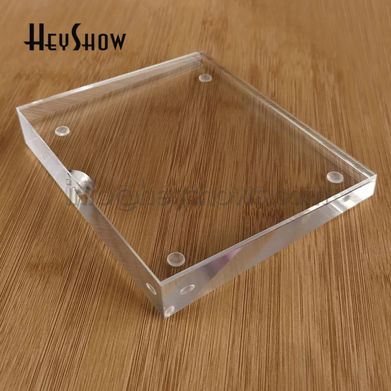 Acrylic Price Tag Holder Transparent Sign Base Promotion Label Display Stand for Mobile Phone Retail Shop Supermarket Desk