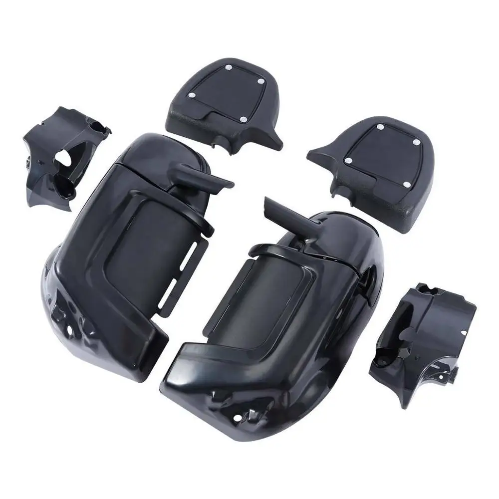 Motorcycle Lower Vented Leg Fairings For Harley Touring Model 1983-2013 Unpainted Black