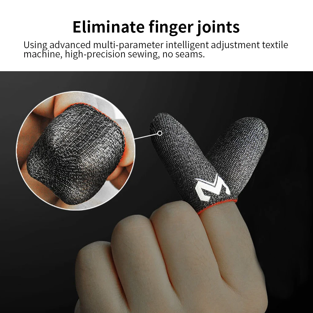 2 Pcs Phone Games Sweat-Proof Finger Gloves Thumbs Finger Cover Anti-slip Cot Sleeve for PUBG Touch Screen Game