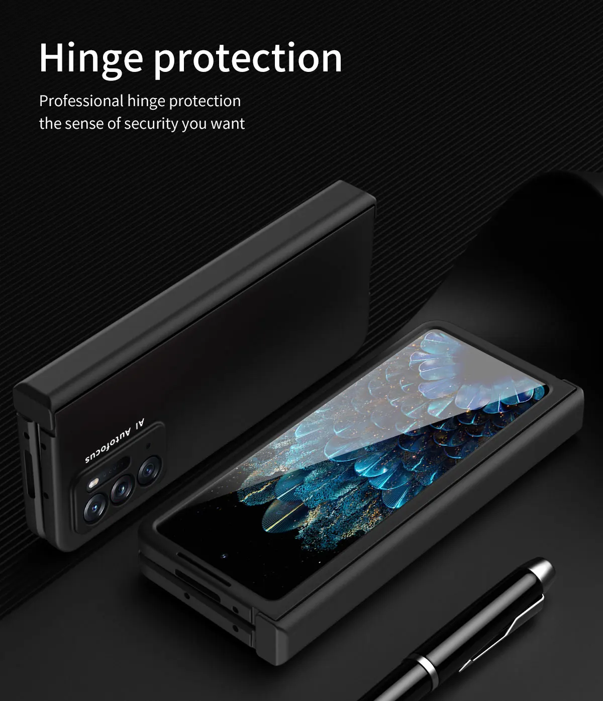 3in 1 Armor Hinge Case For OPPO Find N Shockproof Hinged Full Protective Hard Plastic Find N Fold Case With Screen Glass Film