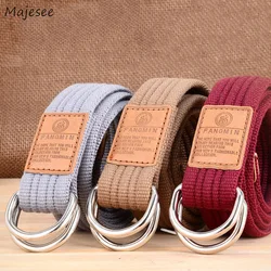 Canvas Waist Belts Men Casual Braided Military Adjustable Safety Double Metal Buckles Unisex Chic Quick Release Belt for Women