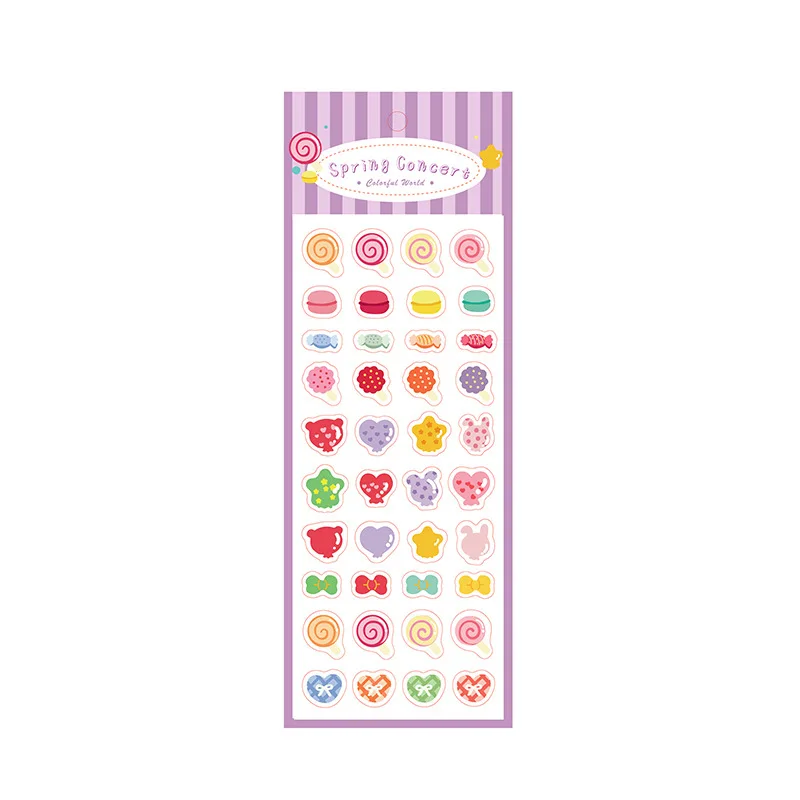 2 Sheets/Pack Colorful Stars and Hearts Decorative Stickers Diary