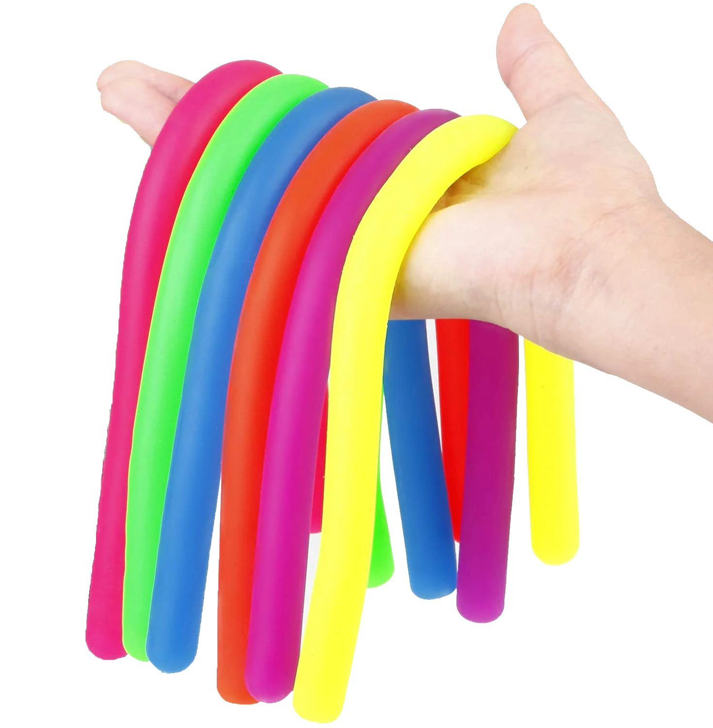 New TPR Gig Soft Glue Toys Elastic Rope Stretch Noodles Anti-Stress Artifact Vent Noodles Multicolor