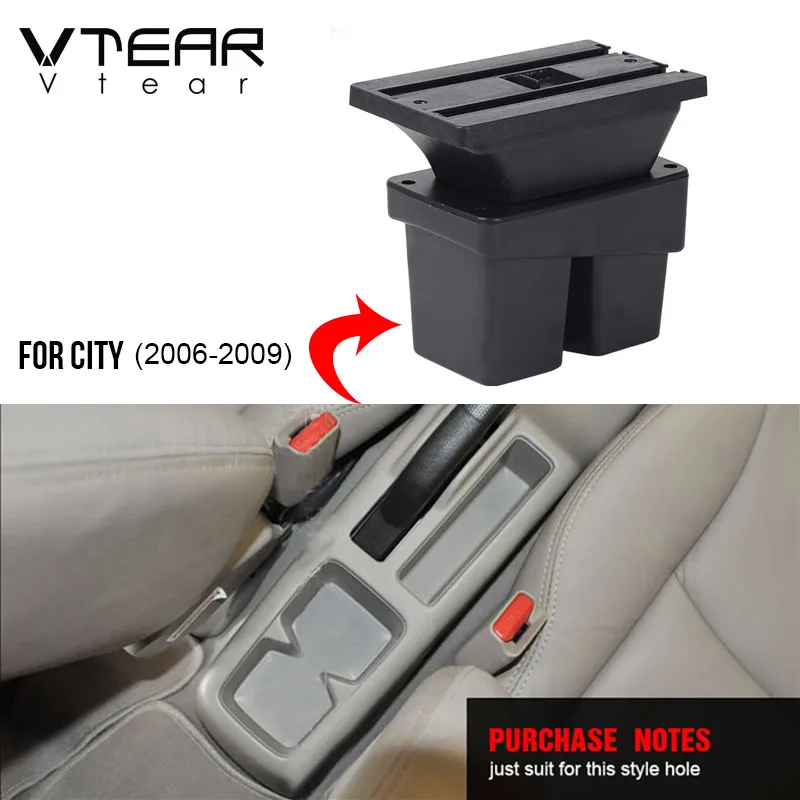 Vtear Armrest Center Console Storage Box USB Arm Rest Car-Styling Decoration Interior Accessories Parts For Honda City 2012 2018