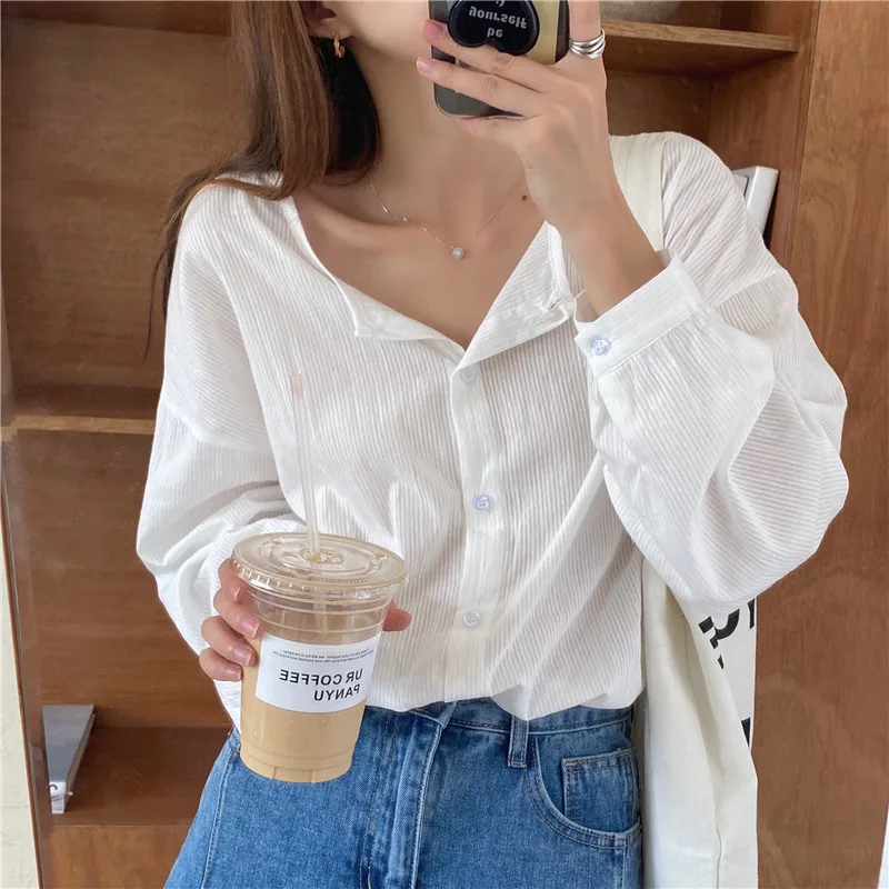 S-XL New Oversize Women Blouses Spring Tops Femme Casual Women Shirt Long Sleeve Cotton Girls Blouse New Blusas Autumn