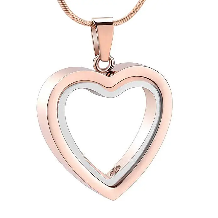 Glass Heart Cremation Jewelry for Ashes Memorial Urn Necklace for Human/Pet Stainless Steel Keepsake Urn Pendant Ashes Jewelry