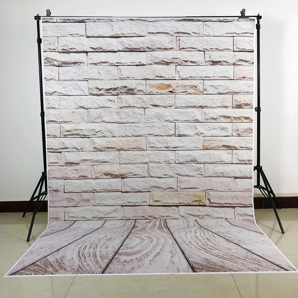 White Brick Wall Concrete Wall Photo Backdrop Vinyl Studio Backgrounds Photoshoot for Children Baby Toy Pet Photography Props