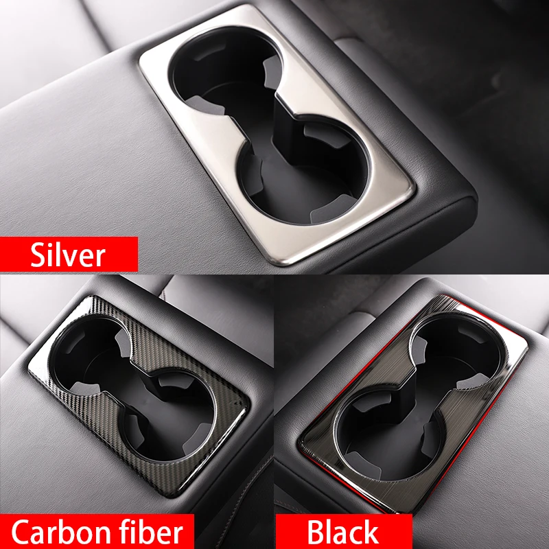 Stainless Steel Car Rear Seat Water Cup Holder Coffee Bottle Placement Covers Trim For Mazda 3 Axela 2019 2020 Accessories