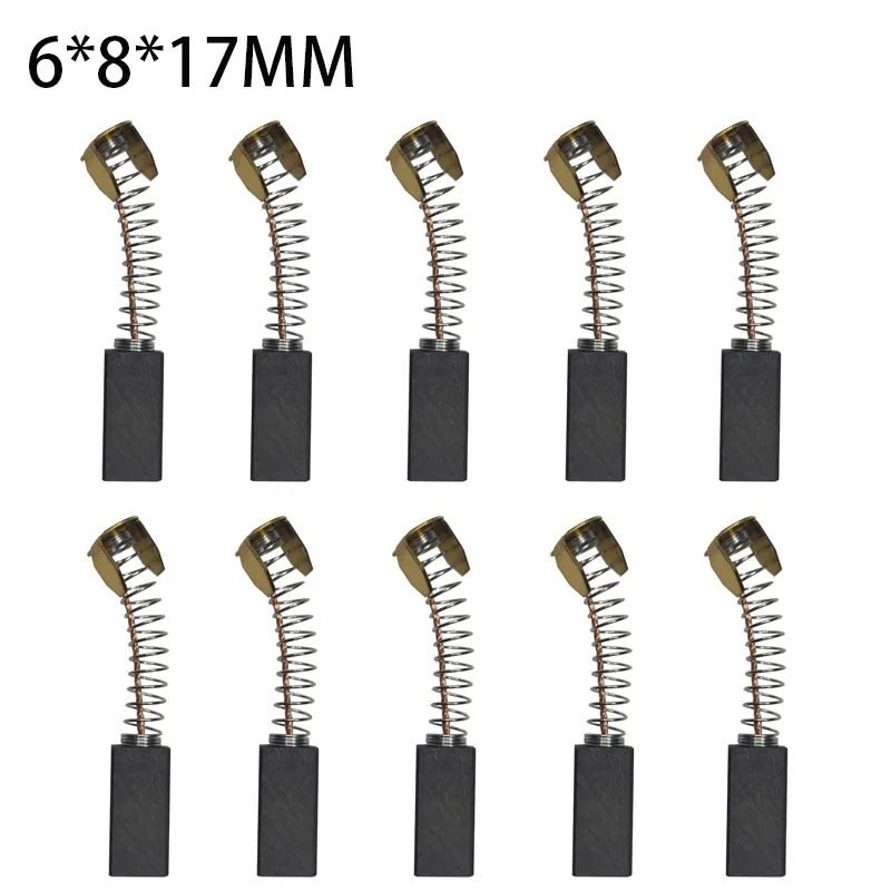 10PCS Motor carbon brush 6*8*17MM Power Tool Graphite Brushes For Electric Motors Tool Spare Parts Replacement