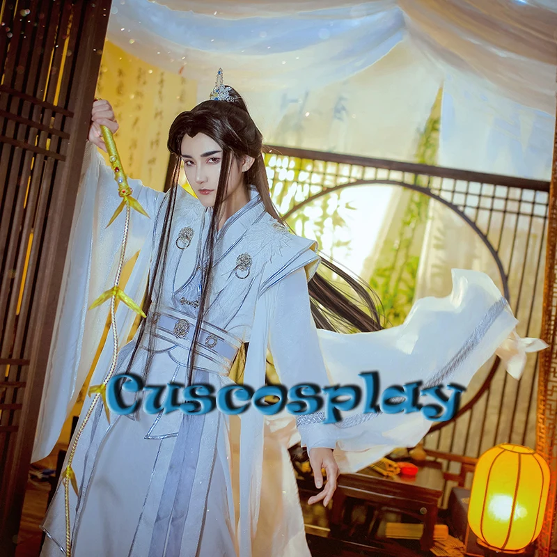 

Anime Tian Guan Ci Fu Xie Lian Cosplay Costume Er Ha Chu Wanning Costumes White Hanfu Outifts Halloween Christmas Fancy Dress