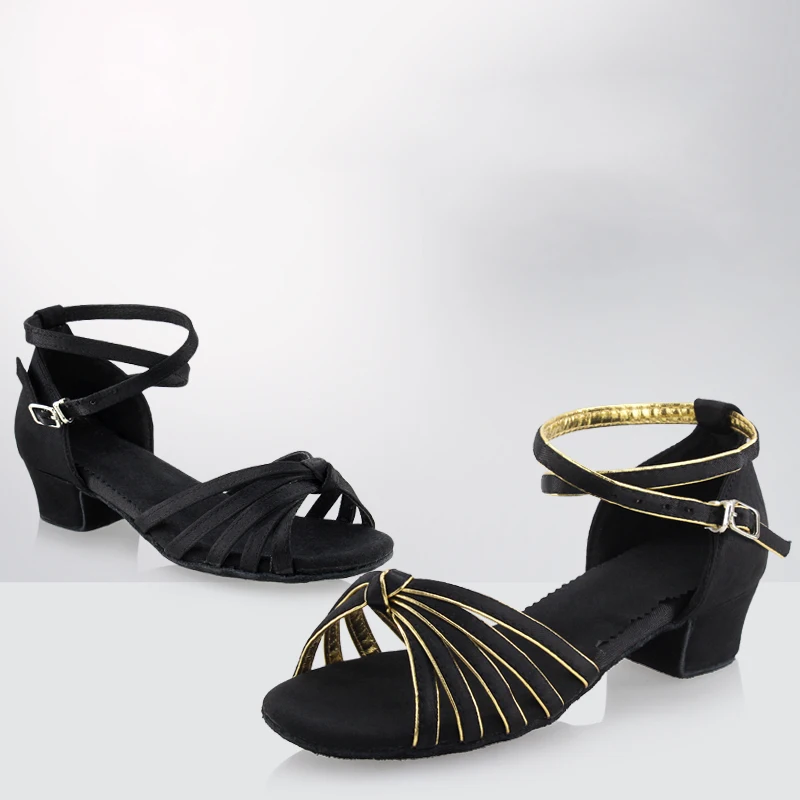 2021 Hàng Mới Về Bán Buôn Cô Gái Trẻ Em/Con/Trẻ Em Bóng Tango Salsa Nhảy Latin Giày Gót Thấp Giày 3 màu Sắc