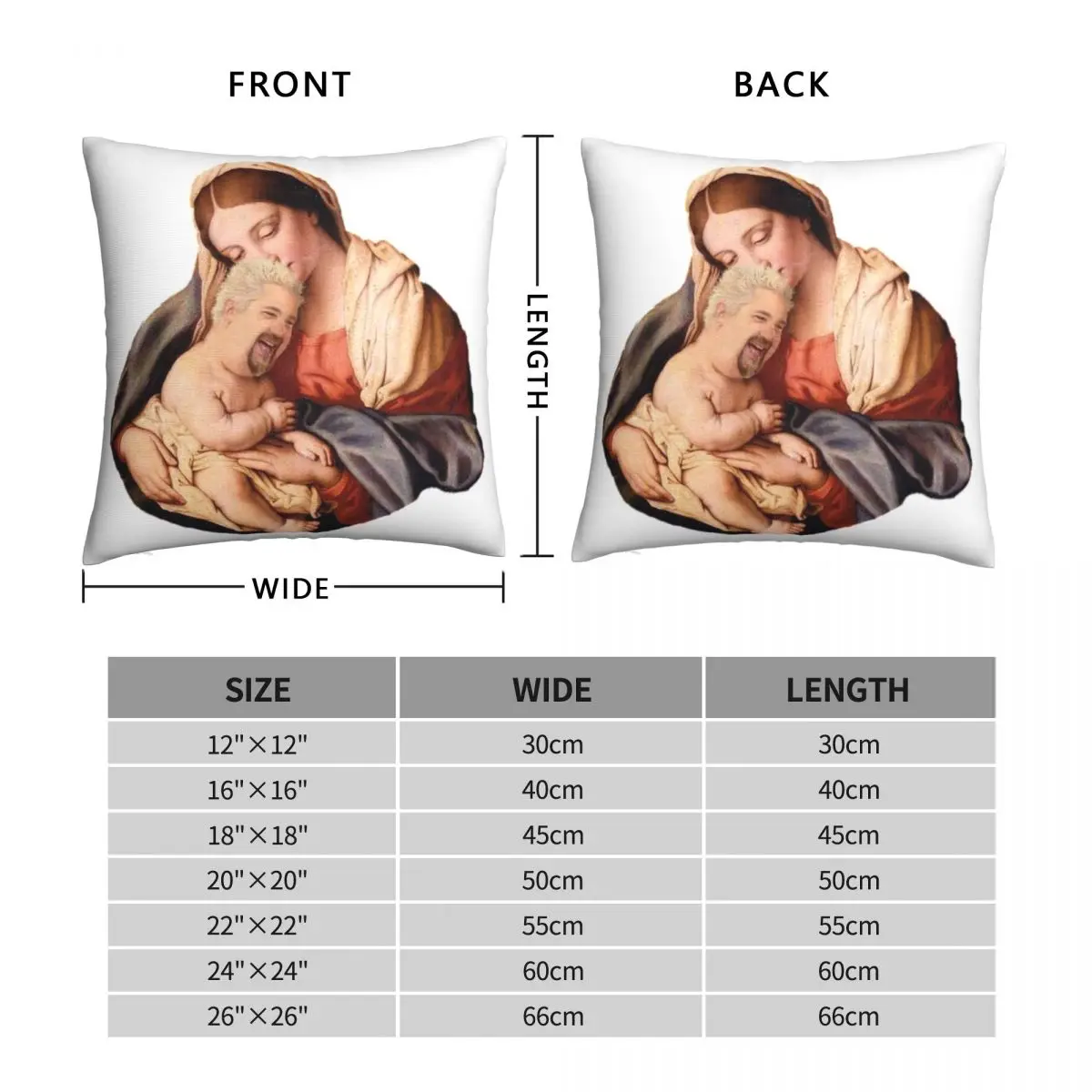 Our Lord And Savior Guy Fieri Square Pillowcase Polyester Linen Velvet Printed Zip Decor Pillow Case Home Cushion Cover 45x45