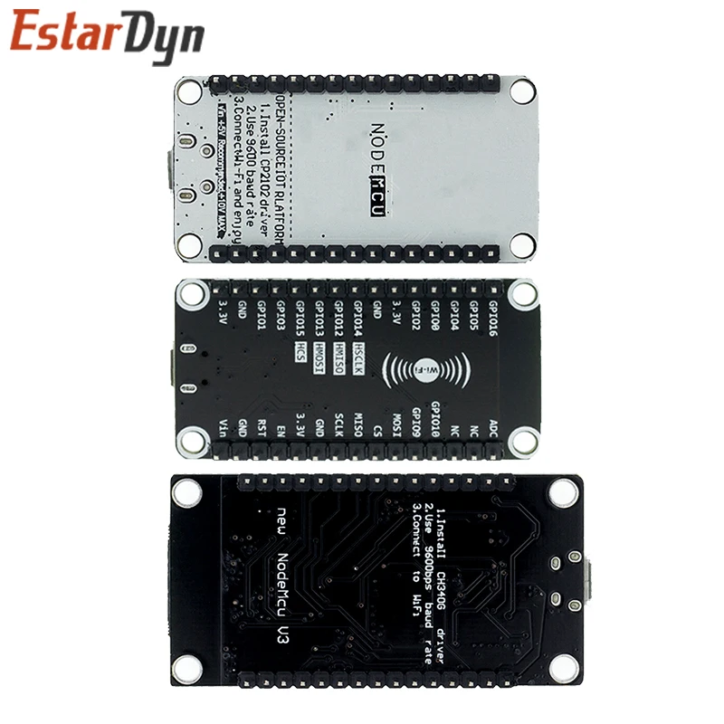 Modulo Wireless CH340/CP2102 NodeMcu V3 V2 Lua WIFI Internet of Things Develop Board based ESP8266 ESP-12E con Antenna PCB