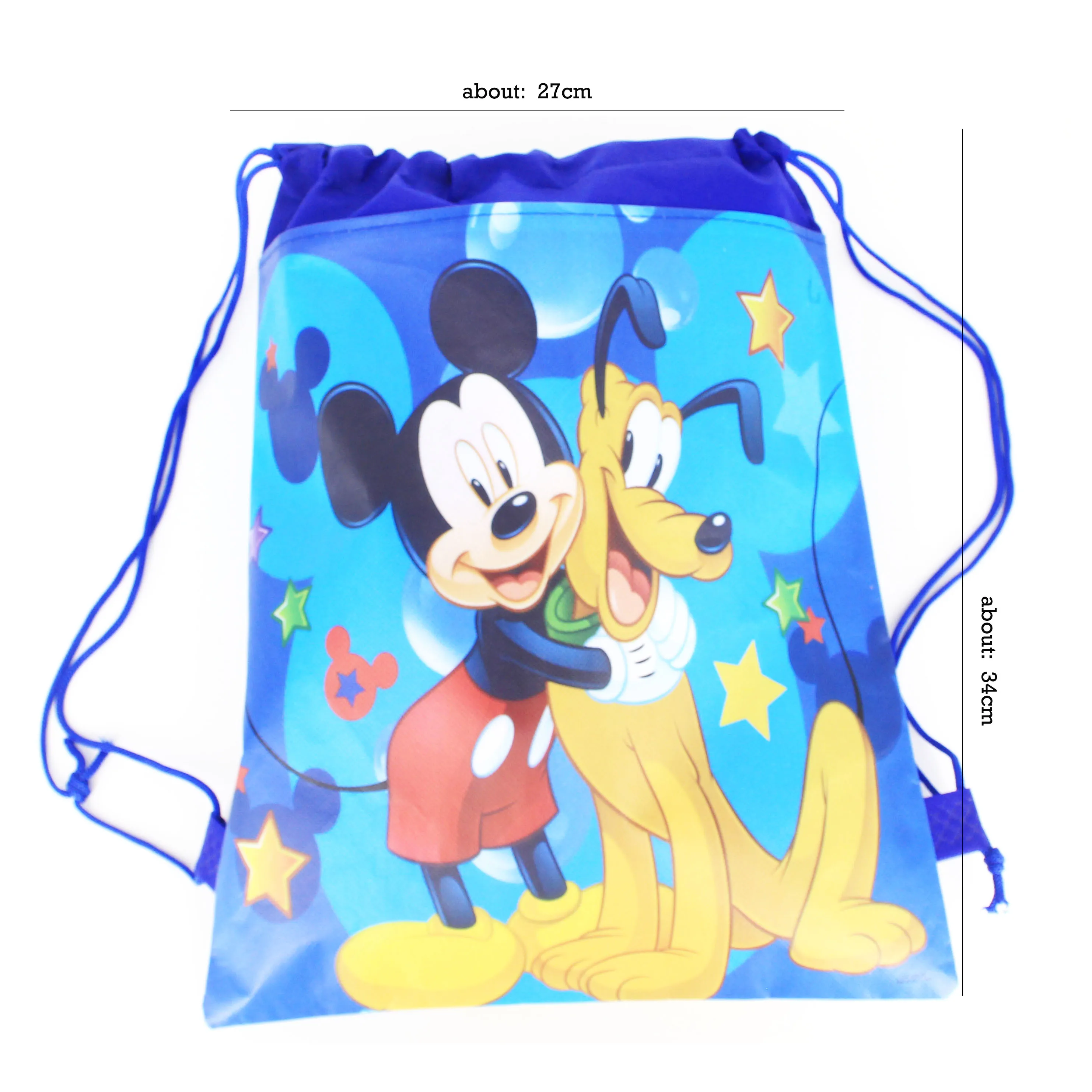 1pcs/lot Disney 27x34cm Minnie Mickey Mouse Birthday Party Gifts Non-woven Drawstring Bags Kids Boy Girls Favor School Backpacks