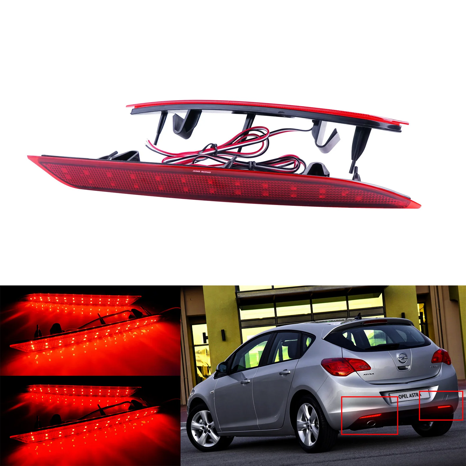 

LED Rear Bumper Reflector Brake Stop Light Lamps For Opel Vauxhall Astra J 09-12