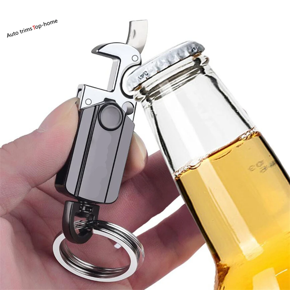

Yimaautotrims Car Auto Multifunction Keychain Key Chain / Fingertip Gyro / Bottle Opener Wine Openers Corkscrew Cover Metal Kit