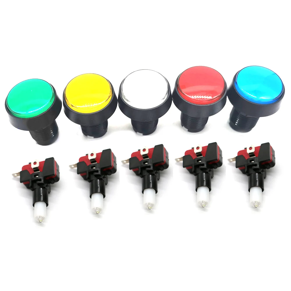 50 Stück 46 mm LED-Druckknopf Arcade-Spiel Klaue Kran Maschine DC12V beleuchtete Lichtknöpfe