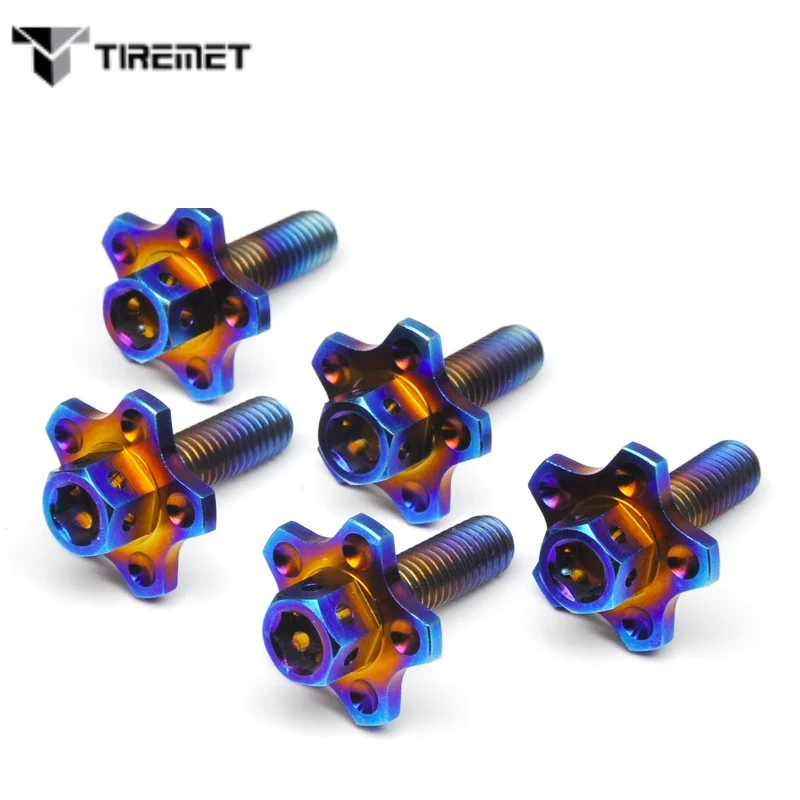 Tiremet 4Pcs M6x20mm titanium Ti Frame License Plate Bolts & Nuts & Screws Fasteners for Motorcycle Bike GR5