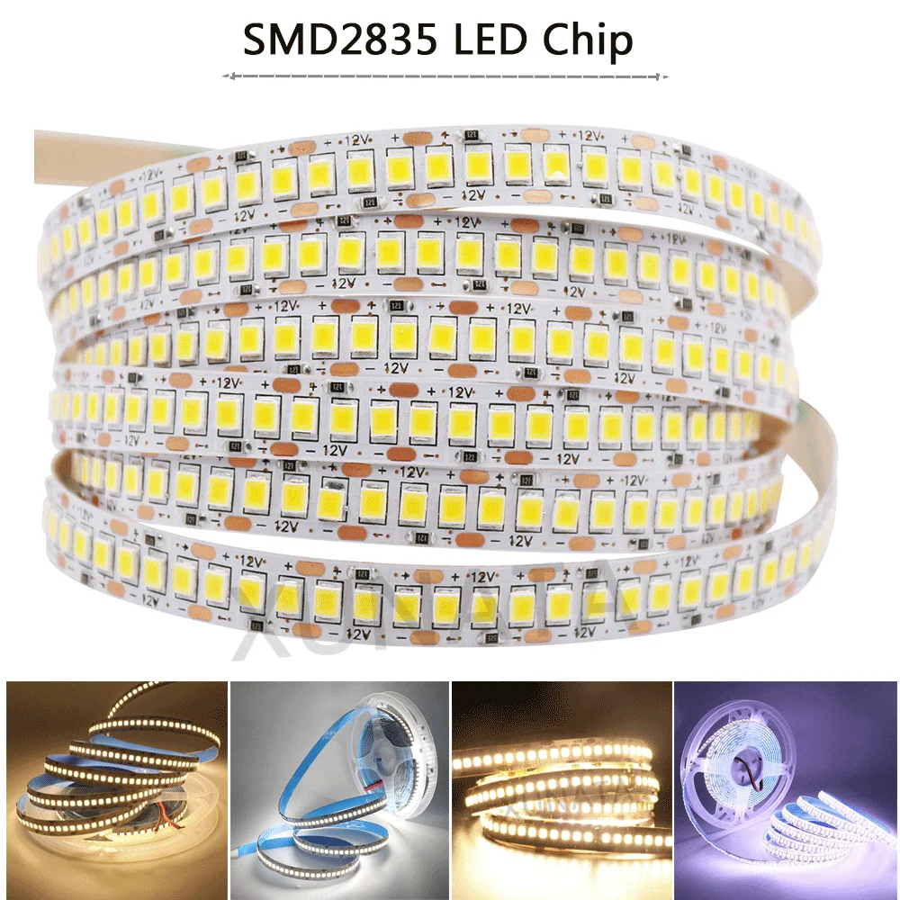 LED Strip 12V 24V Flexible LED Lamp Tape SMD 5054 2835 Led Light Stripe Waterproof 5M 5050 4040 Ribbon Diode Home Decor Light