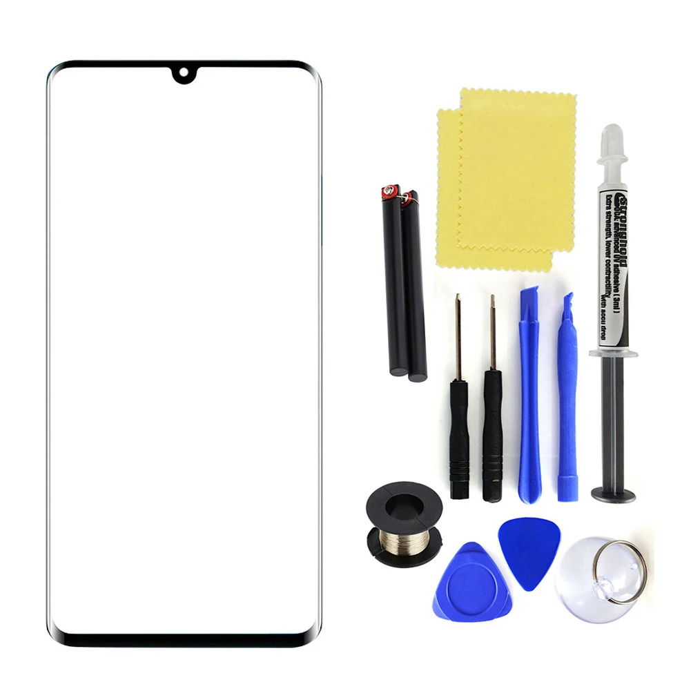 Huawei Mate 20 30 lite p30 pro用のフロントガラス交換キット,タッチスクリーン交換用接着剤