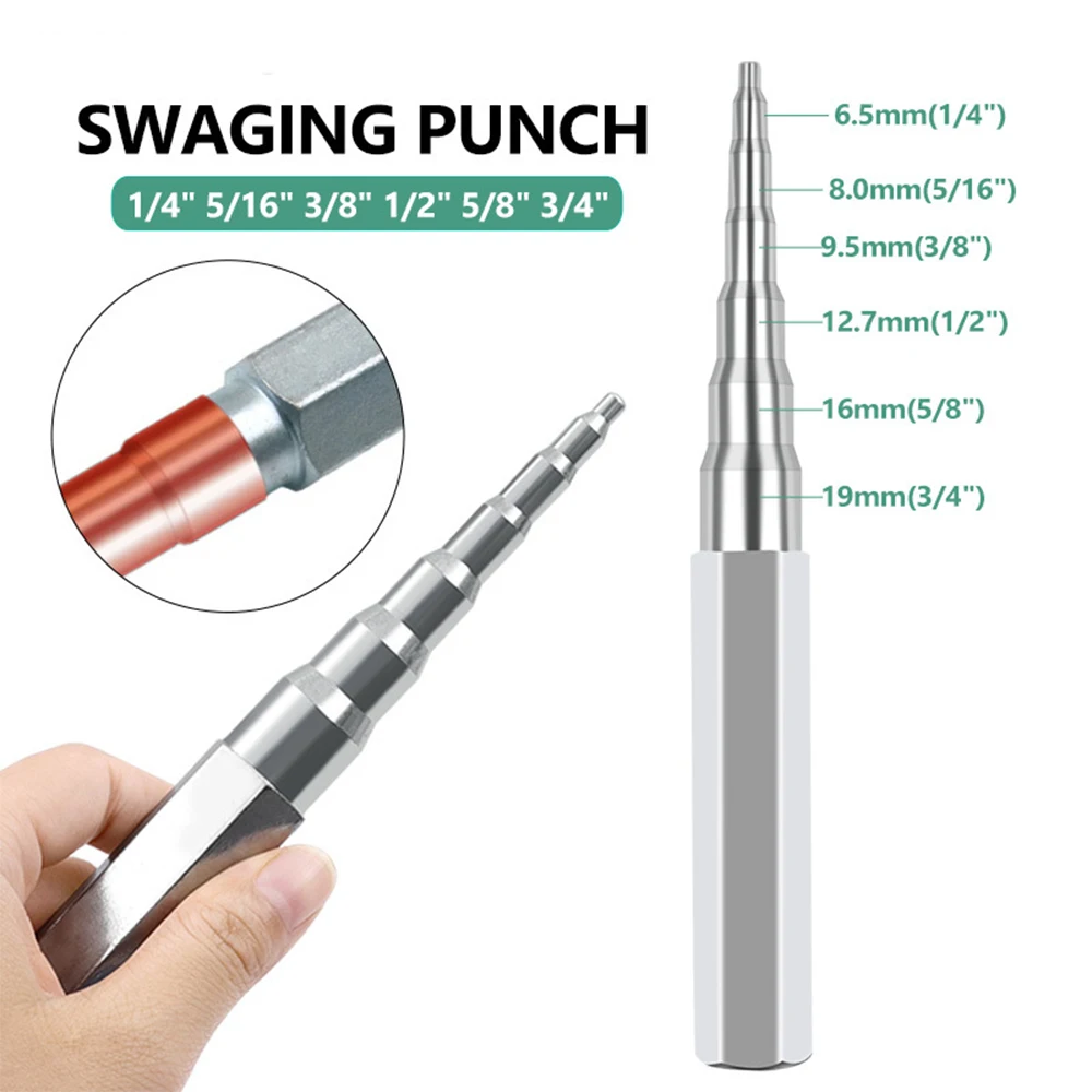 1Pcs Manual Copper Tube Expansion Tube Reamer 6-19mm Punch Tube Swaging Kit Flaring Hand Tool Set Herramientas 188mm