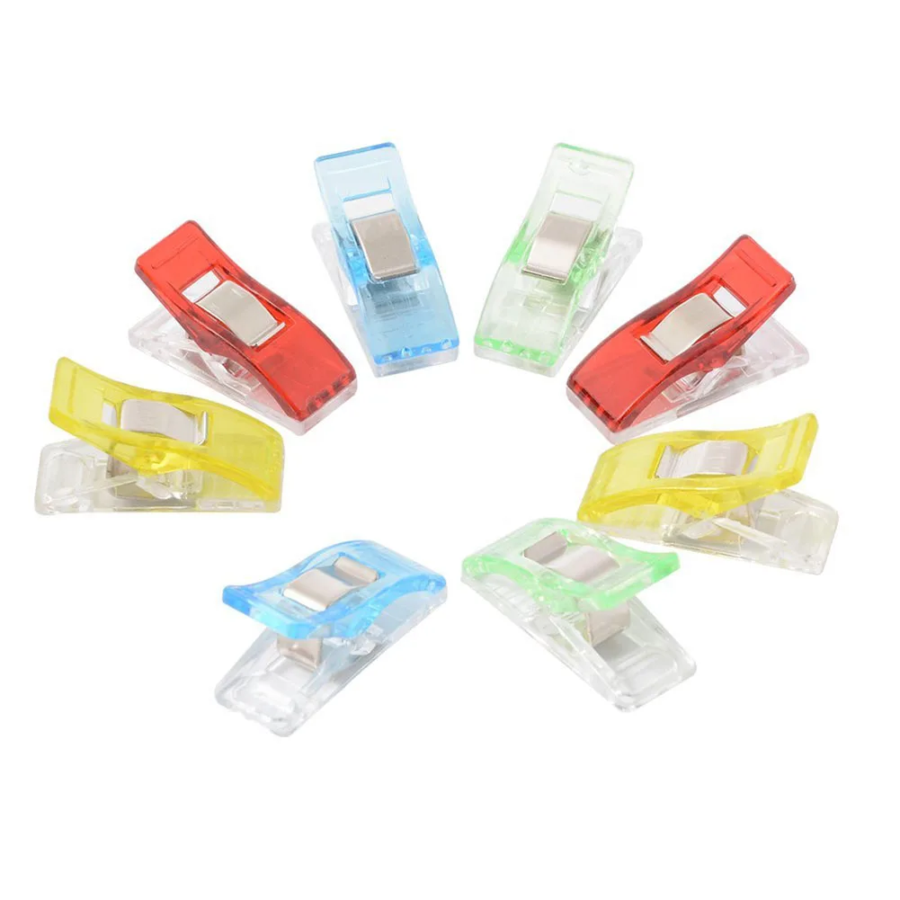 NEW 100pcs Plastic Clip Clamp Patchwork Sewing DIY Craft Quilt Binding