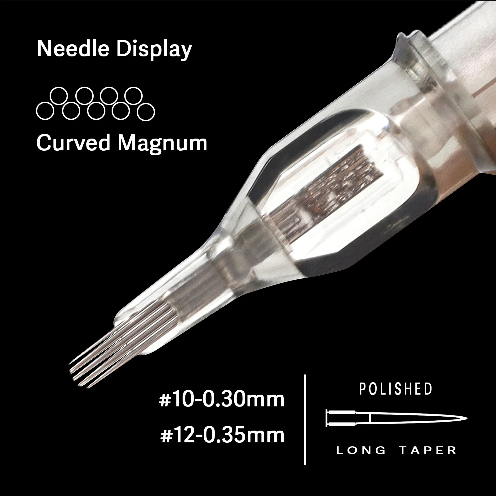 Igły do tatuażu EZ Revolution Cartridge Needles zakrzywione (okrągłe) Magnum # 10 0,30 mm do maszynek do tatuażu i uchwytów 20 sztuk / pudełko