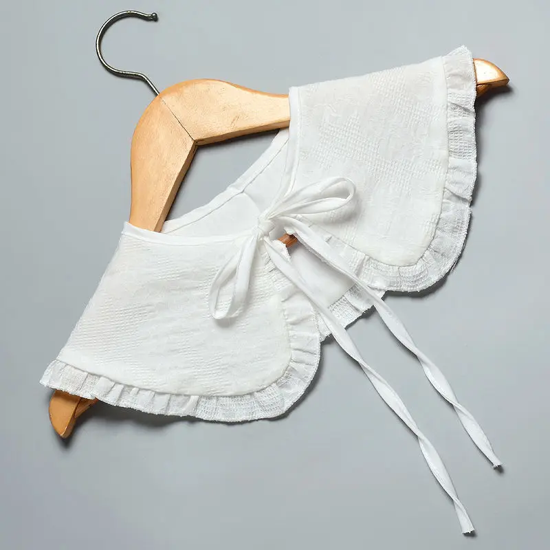 Cuello desmontable falso, chal con volantes, lazo bordado, Collar decorativo, Gargantilla corta, Poncho Lolita, 1 unidad