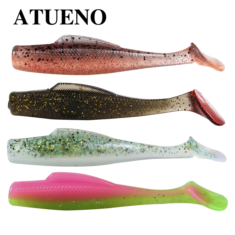 ATUENO 6 pièces leurre de ver de pêche Super doux 6.5 cm 2.3g TPE Wobblers artificiel alose appât souple