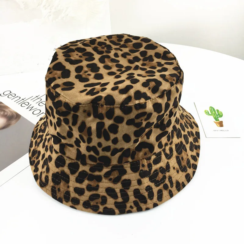 LDSLYJR 2019 Leopard print Bucket Hat Fisherman Hat outdoor travel hat Sun Cap Hats for Men and Women