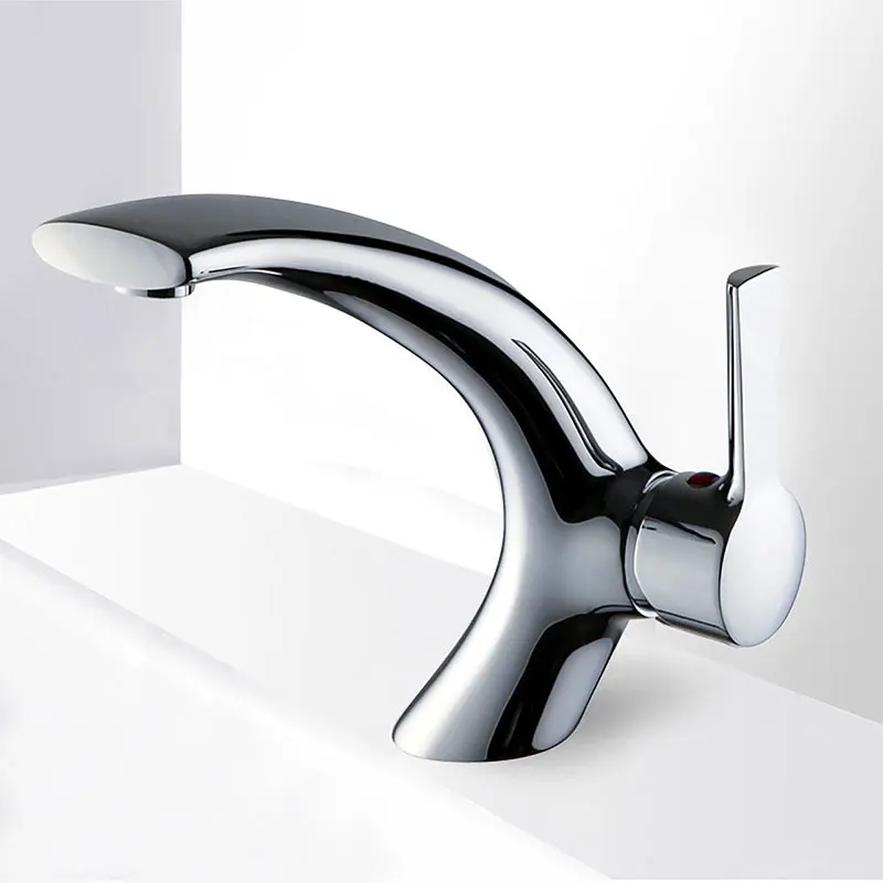 Creativity High Quality Copper Bathroom Basin Tap Single Handle Spout Sink Bath Cold And Hot Water Faucet Home Garden Supplies