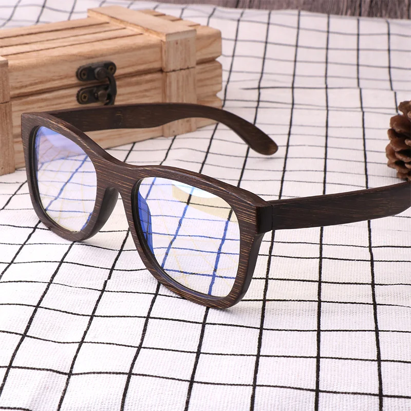 Handmade Unisex Blue Light Blocking Glasses For Women Men Bamboo Wood Frames Clear Eyeglasses Computer Goggles Spectacles