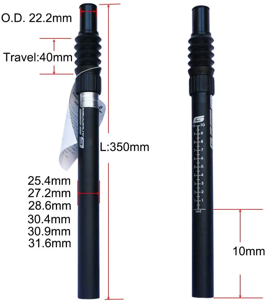 ZOOM Suspension Bicycle seatpost 25.4/26.6/27.2/28.6/30.4/30.9/31.6mm Damping MTB Road Bike Seat Post shock Absorber Saddle Tube