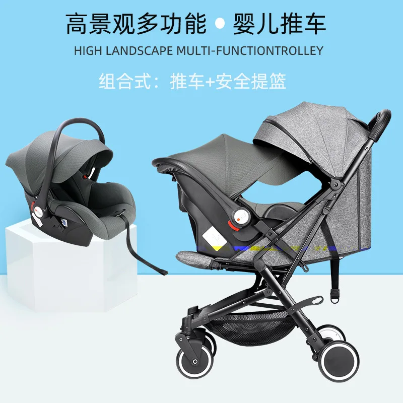 Baby Stroller Three-in-one Baby Stroller Baby Stroller Can Sit and Lie. Designer Baby Stroller 3 In 1 with Car Seat