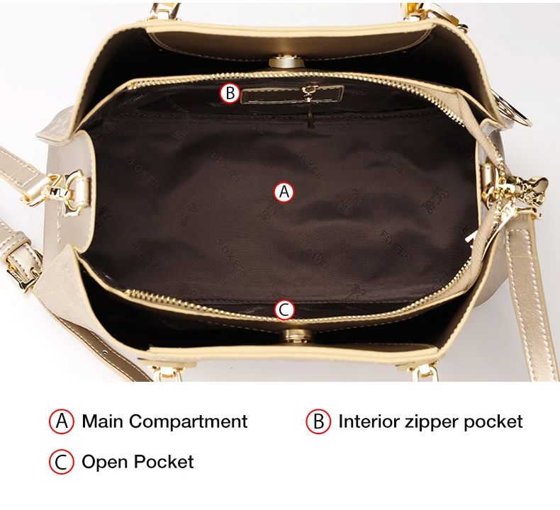 FOXER Split-Leder Monogramm-Handtasche Damen Schultertasche Rindsleder Luxus Mode Damen Umhängetasche Geldbörse Geschenk für Ehefrau – Detail 10
