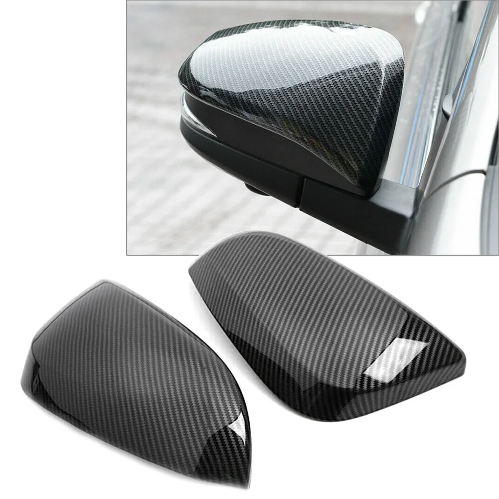 

2Pcs Carbon Fiber ABS Car Styling Side Door Rearview Mirror Cover Trim For Toyota Hilux Revo 2015-2022