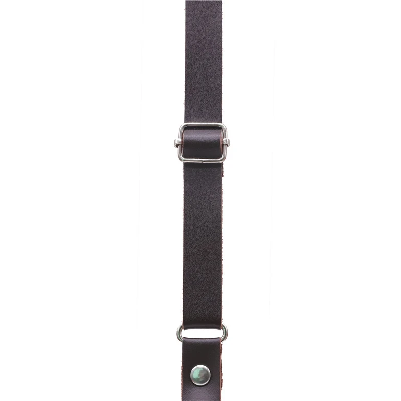 Tirantes de piel auténtica para hombre y mujer, pantalones ajustados de 1,5 cm de ancho con Tirantes ajustables, 2 niveles, 4 Clips