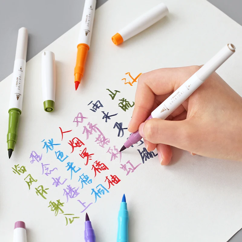 1pc Japanese SAILOR Shikiori Soft Calligraphy Pen Cute Four Seasons Color Pigment Brush Pen Kawaii Art Marker Pen Journal Pen