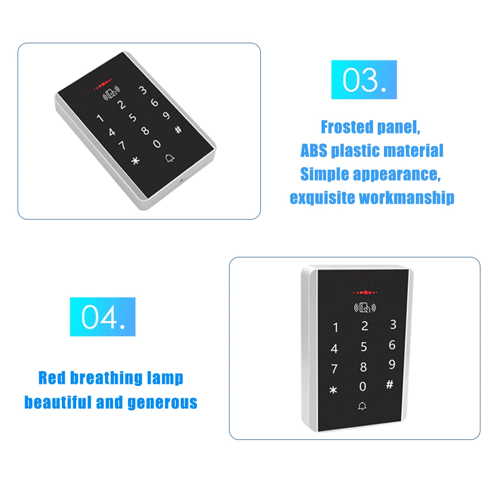 2000 users RFID 125Khz Access Control Digital Panel Keypad Card Reader for Access Control System Standalone Access Controller