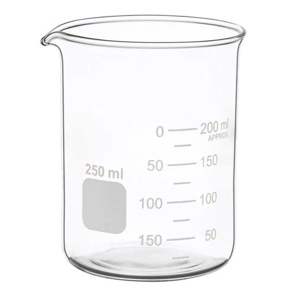 Hot Sale Glass Measuring Low Form Beaker Set 50ml 100ml 250ml Glass Beaker Pyrex Beaker Lab Measuring Cup