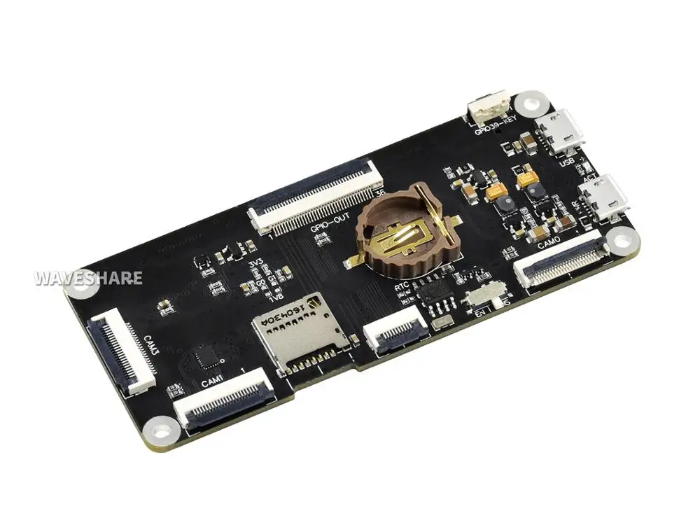 Binocular Stereo Vision Expansion Board for Raspberry Pi Compute Module, Provides Multi Expansion Ports,for CM3+/CM3+ Lite