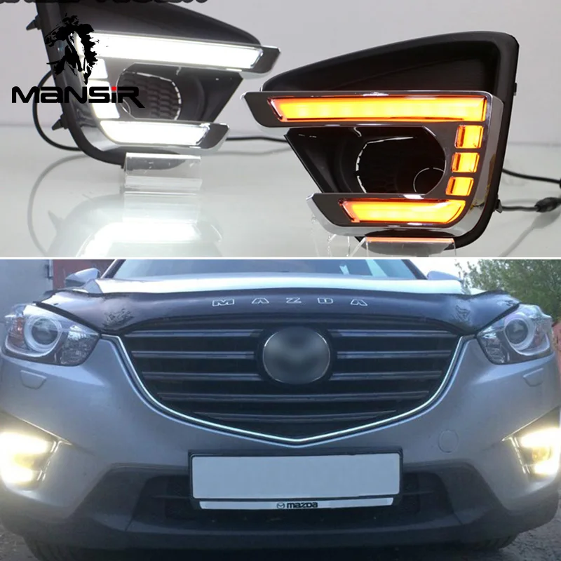 

LED Daytime Running Light For Mazda CX-5 CX5 2013 2014 2015 2016 Turn Signal Car Accessory Headlight DRL Fog Lamp Daylights